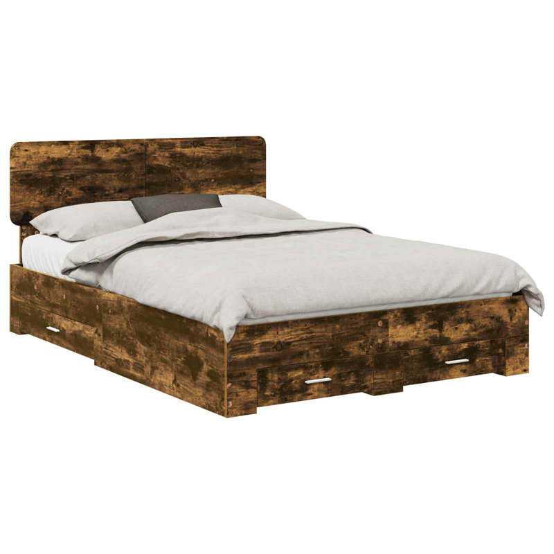 Bed, European Double (140 x 200 cm), Smoked Oak
