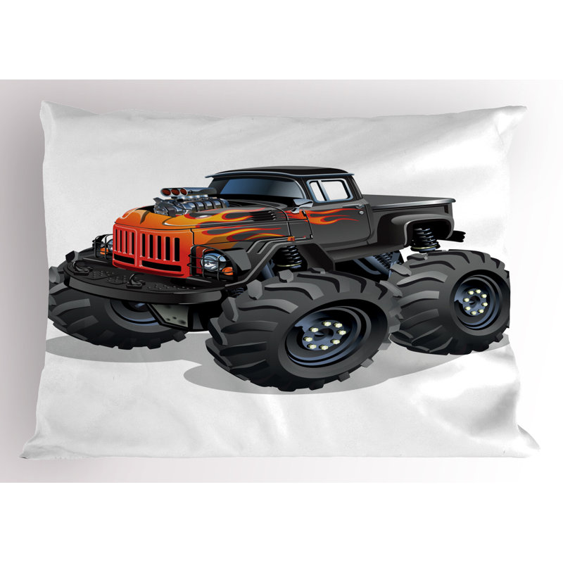 Ensemble de 2 taies décoratives Ambesonne Monster Truck gris anthracite gris vermillon, H 20 po x l 26 po