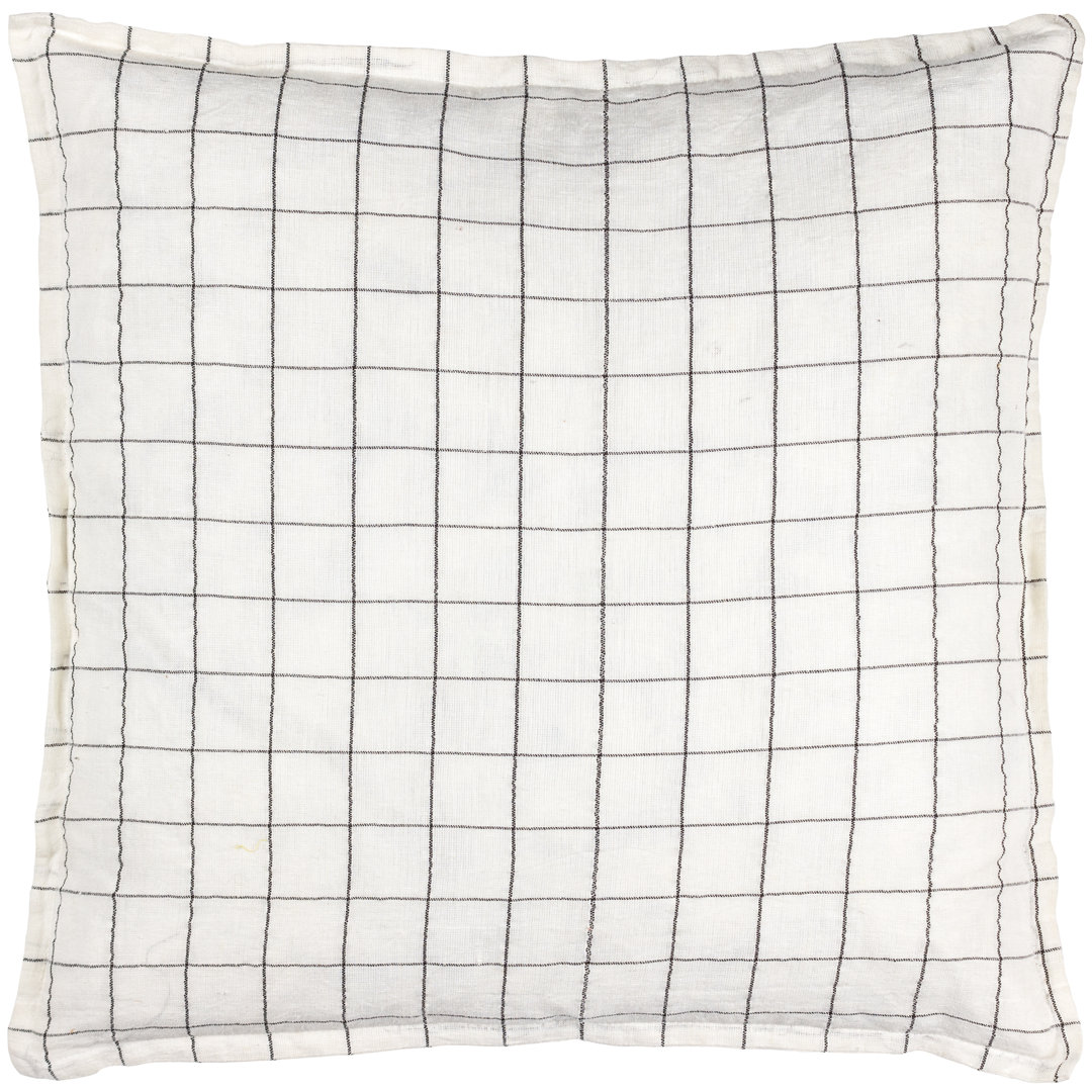 Linen Grid Check Square Scatter Cushion Cushion Cover