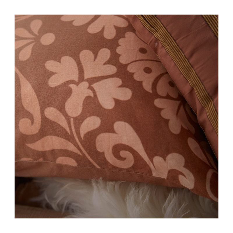 Divine Damask Cotton Throw Pillow, 18" H x 18'' W x 4" D, Beige, Down