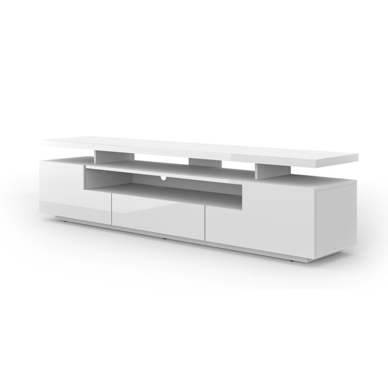 Ancelin Unfinished TV Stand for TVs up to 85", White Gloss