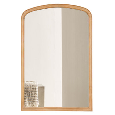 Lucena Farmhouse Wood Arched Rectangle Wall Mirror for BathRoom BedRoom