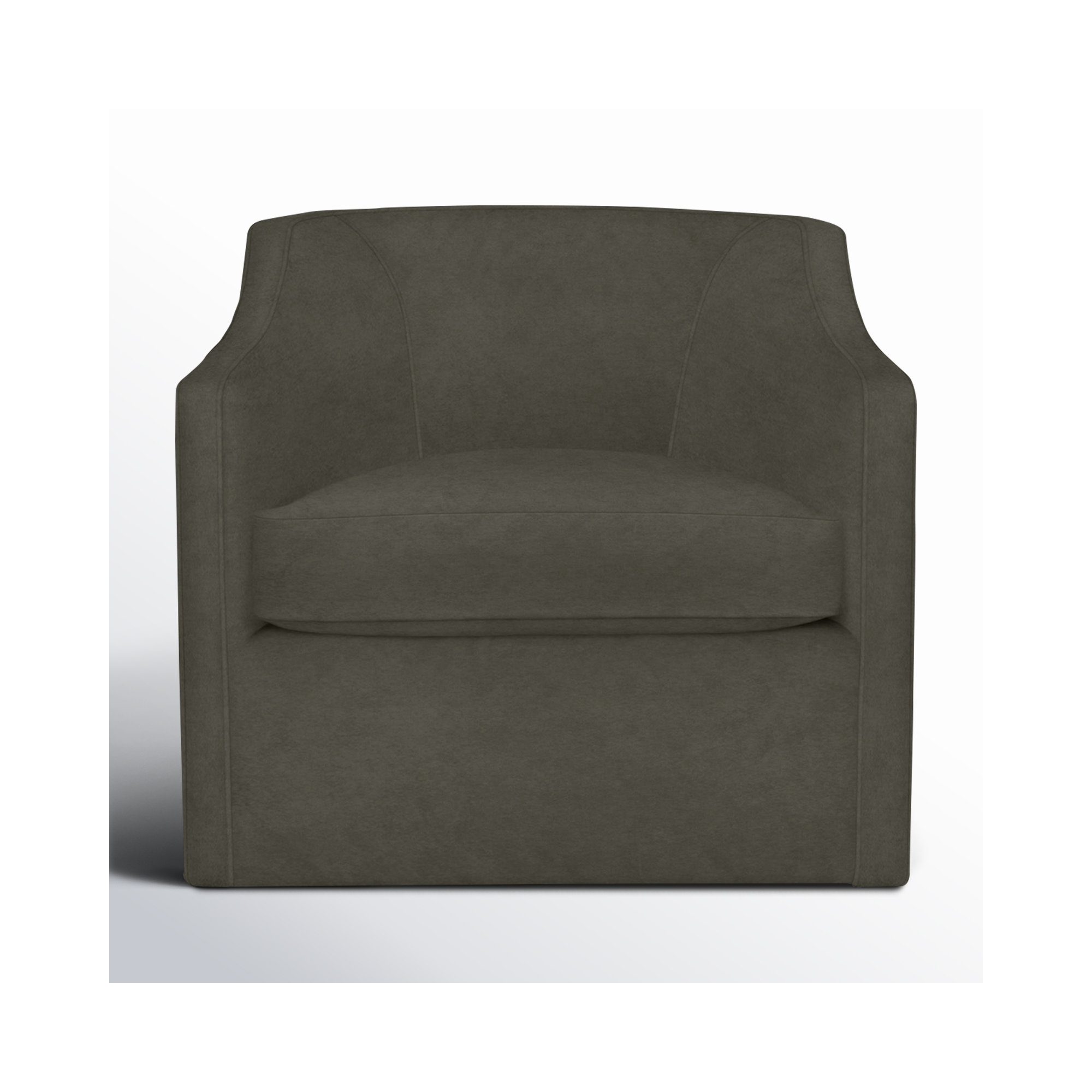 Marietta Upholstered Swivel Armchair, Bella Ash Performance Velvet