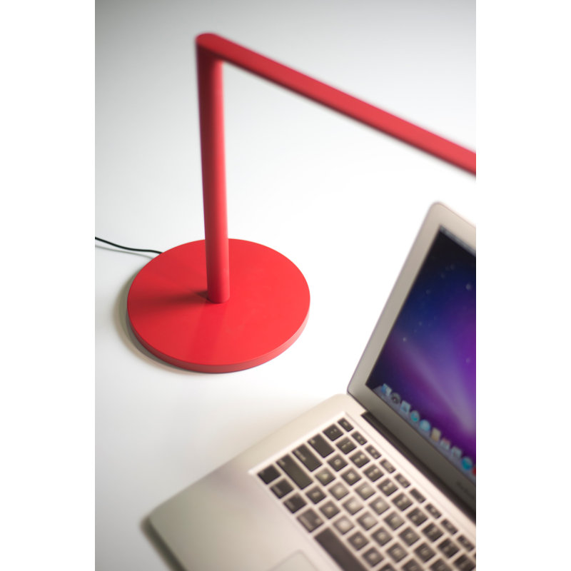 Matte Red Lady7 Cordless LED Desk Lamp with USB Port