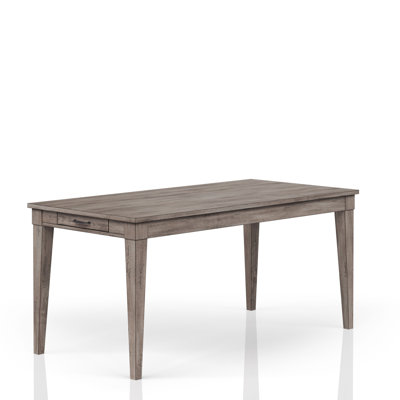 Table de salle à manger rustique gris avec deux tiroirs de rangement et rallonge
