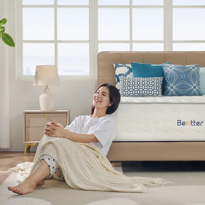  mattress with green tea memory foam, motion isolation, consistent support, individually wrapped coils, 12"