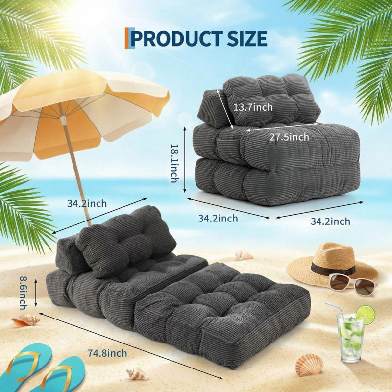 1 Seater Sofa, Grey