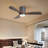 42.5" 3 - Blade Dimmable LED Light Standard Ceiling Fan with Remote Control and Light Kit Included