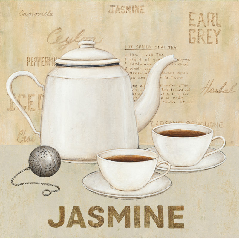 Jasmine Tea by David Carter Brown - Graphic Art Print, 30cm H x 46cm W, Black Floater Framed