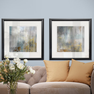 « misty sky i », ensemble de 2 reproductions encadrées