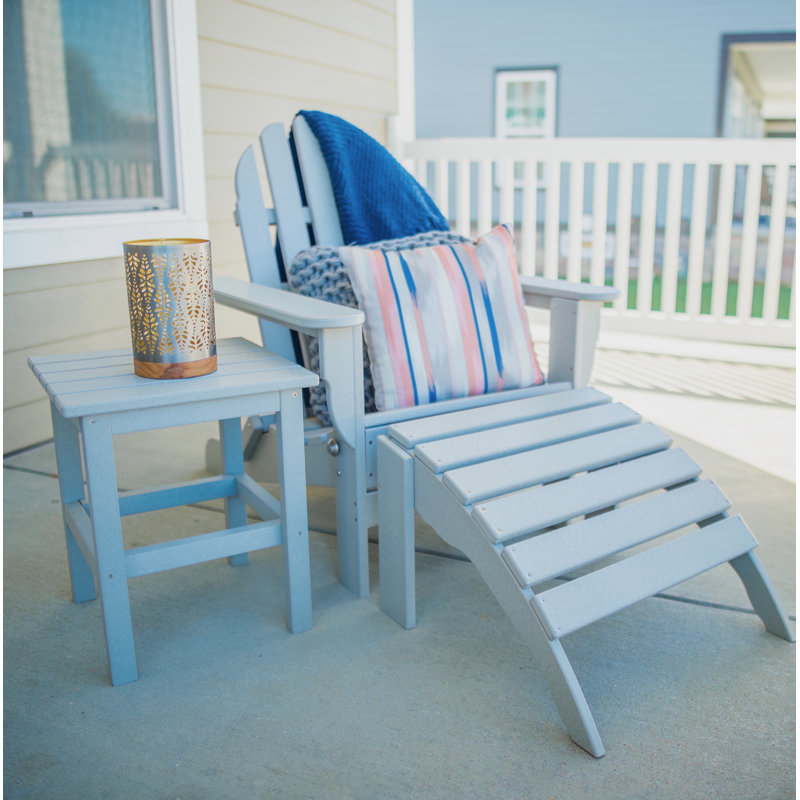 Leighton Foldable Outdoor Adirondack Set, Light Gray