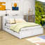 Lit plateforme en bois avec couchette et tablettes coulissantes Ezai-277104594