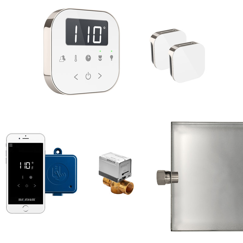 Ensemble de générateur de vapeur AirButler Max, Blanc / laiton satiné
