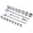 21PCS 3/4" DRIVE SOCKET SET 6 POINTS,SAE Size,Red Blow Case