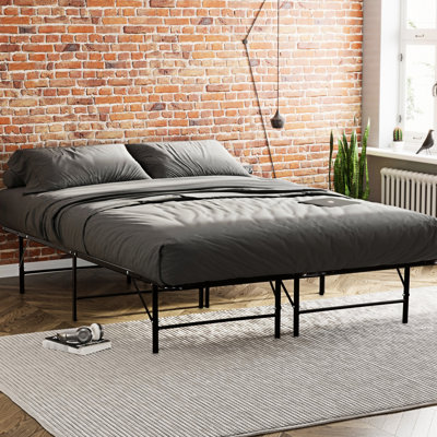 Base de matelas en métal pour lit très grand, noir, robuste et stable, améliore la performance, sous le rangement, processus d'assemblage sans effort, fabrication noire, confort, facilité d'installation, facile à assembler