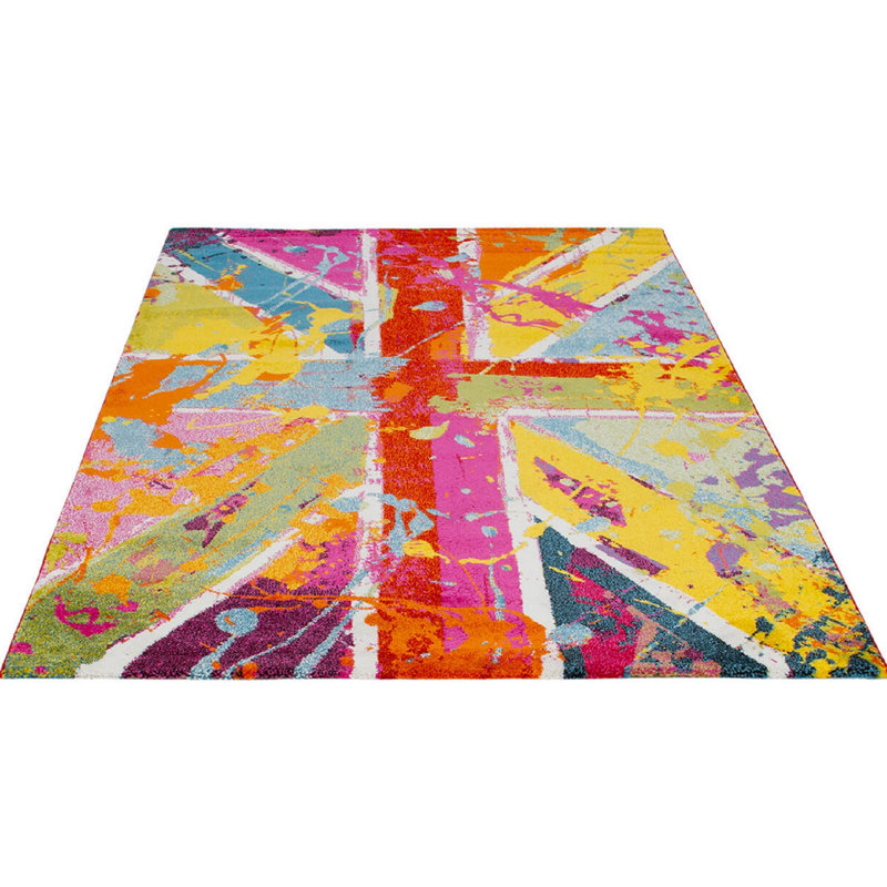 Metropolitan UK Machine Woven Red/Yellow/Pink Rug, Rectangle 120 x 170cm