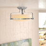 Harper Three Light 18" Retro Bowl Semi-Flush Mount Ceiling Light