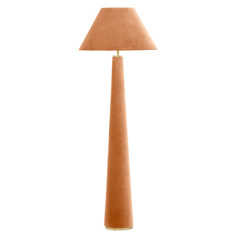 Lampe sur pied en velours, Orange, Orange