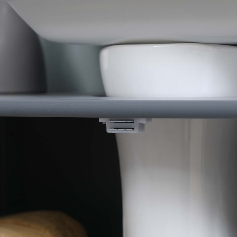 Gray MDF Pedestal Under Sink Bathroom Cabinet with Shelf