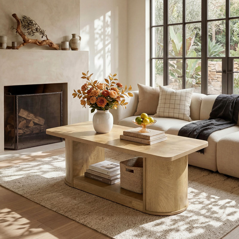 Pedestal Coffee Table with Storage