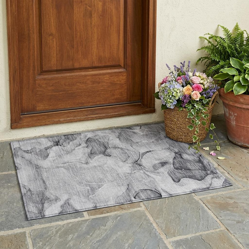 Tapis extérieur lavable antidérapant 2 pi x 3 pi gris