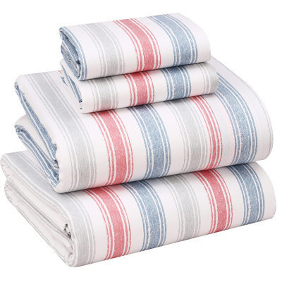 100% Cotton Sheets Sets Soft Crispy Percale Cooling Sheets 16 Inch Deep Pocket Bed Sheets