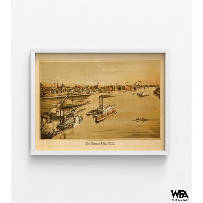 La Crosse-Wisconsin, 1873, impression antique de La Crosse