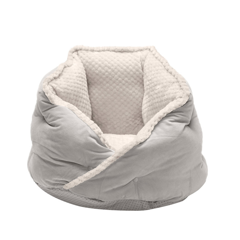 Polyester Pet Bed, Small (18" W x 18" D x 14" H), Silver Gray
