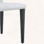 Chaise de salle à manger blanche en polyuréthane avec dossier ergonomique, siège en éponge et pieds en métal noir, ensemble de 6