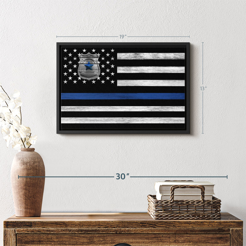 Our America «Police Blue Line USA Flag», H 13 po x l 19 po