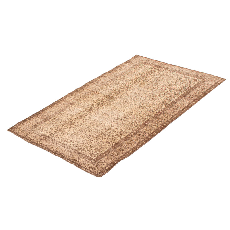 Tapis kaki clair rétro Danuel 3 pi 10 po x 6 pi 7 po