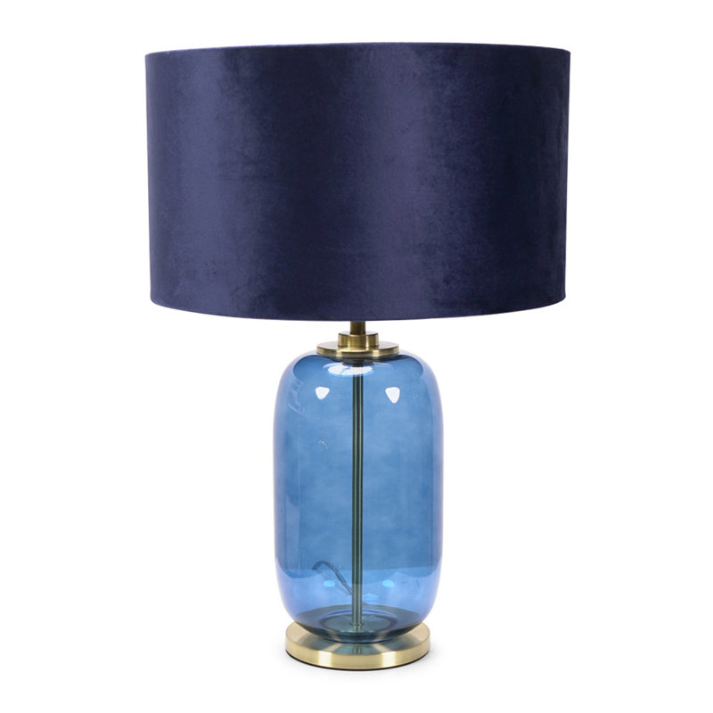 Anacristina Glass Table Lamp, Blue, Navy Blue