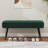 43.3"W Modern Upholstered Bench with Metal Frame and Teddy Fabric-1424308445