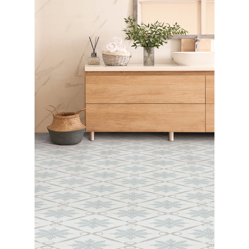 Jamila Peel and Stick Floor Tiles, Grey