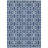 3' X 5' Navy Blue And Ivory Geometric Washable Indoor Outdoor Area Rug