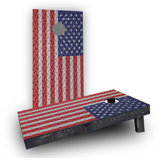 Diamond Plate American Flag Cornhole Game Set