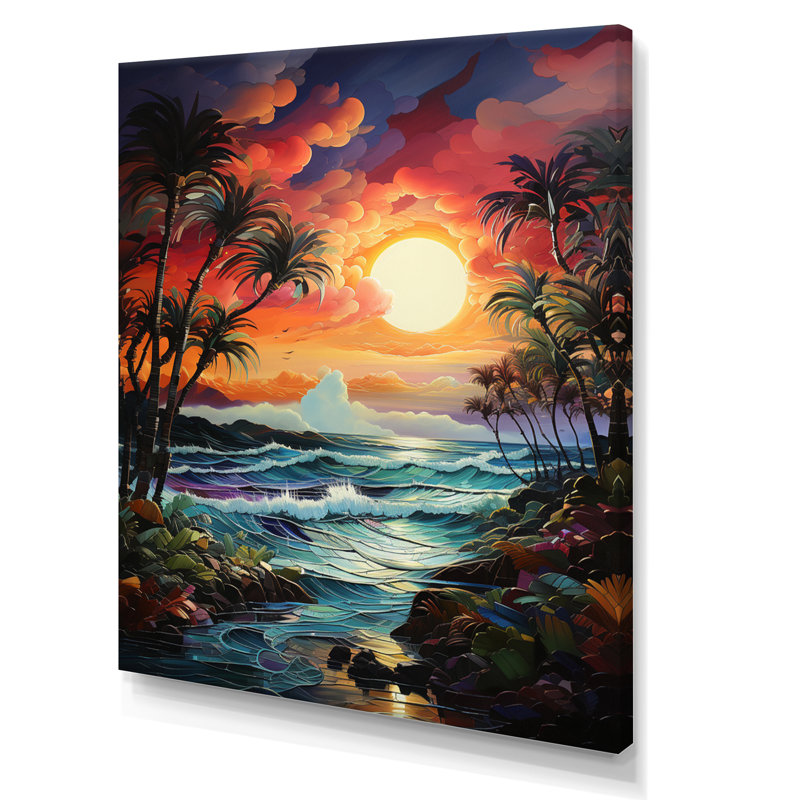 «Attapulgus Minimalisme Palm Trees Serenade V», reproduction d'art sur toile, H 20 po x l 12 po x P 1 po, Toile tendue