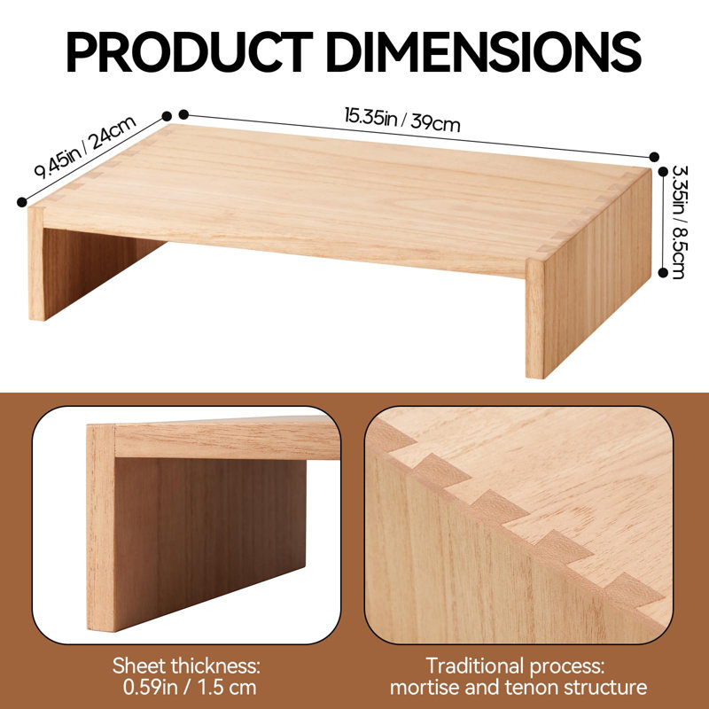 Louroukina Wood Monitor Stand, Natural