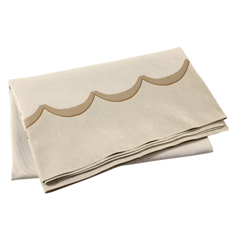 Tavola Scalloped Tablecloth, Natural