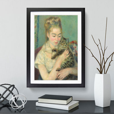 Woman with a Cat by Pierre-Auguste Renoir - Picture Frame Painting