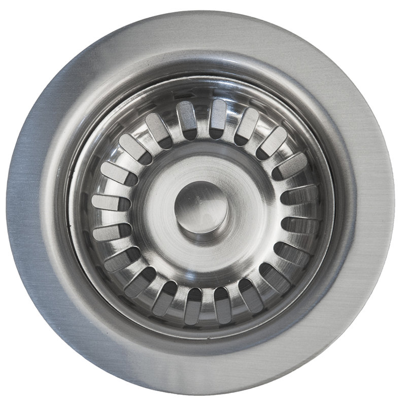 3.5" Kitchen, Prep, Bar Basket Strainer Drain - Brushed Nickel