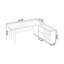 Bureau brun et noir en bois massif en forme de L + fer-1913212549