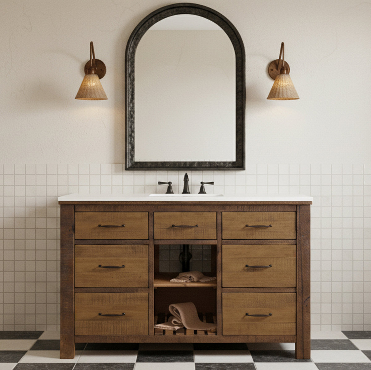 Marlie 54" Pine Single Bathroom Vanity