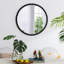 Miroir circulaire avec cadre perlé en métal