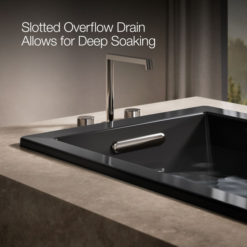 Underscore® 66" x 32" Soaking Bathtub, Black