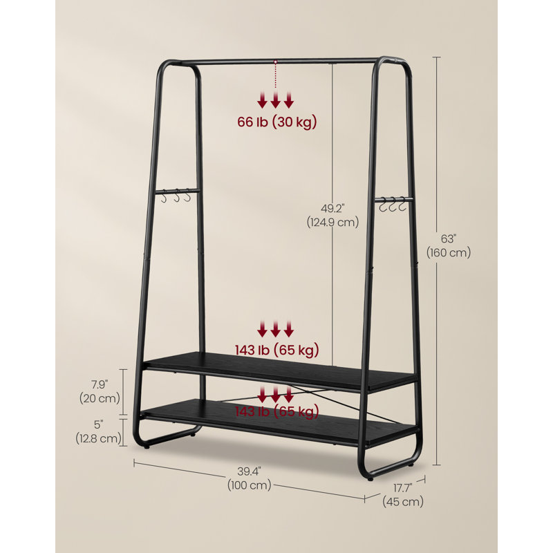 Sethe 100cm Clothing Rack, Ebony Black/Matte Black