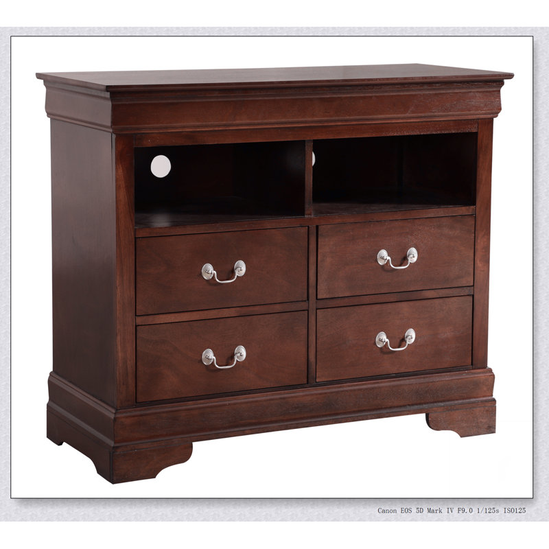 Commode multimédia Louis Phillipe G3105-TV, support stable, conception multifonctionnelle, Cappuccino
