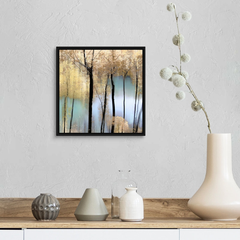 «Pastel Pond» par Alex Hanson - reproduction d'art sur toile, Toile avec cadre flottant noir, H 14 po x l 14 po x P 1,75 po