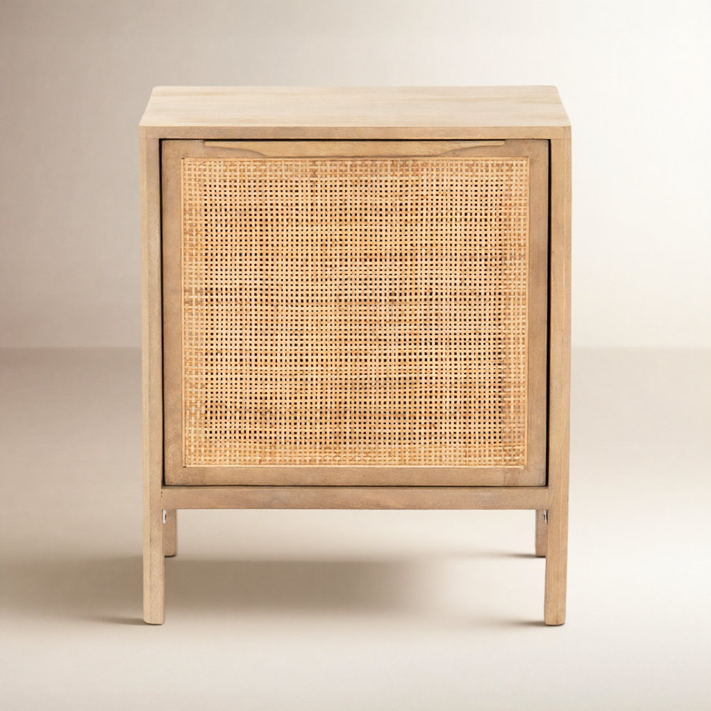 Nellie Cane Nightstand, Natural, Right