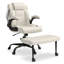 Chaise de bureau ergonomique et pivotante à pieds croisés, repose-pieds rotatif à 360 °, roues, réglage de la hauteur pour un travail à domicile décontracté-2130795488-2130795491